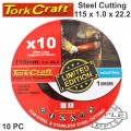 CUTTING DISC IND. METAL 115 X 1.0 X 22.2 MM 10PCE TIN CASE